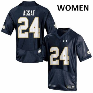 #24 Mick Assaf University of Notre Dame Women's Game University Jersey Navy Blue
