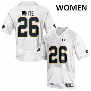 #26 Ashton White Notre Dame Women's Game Embroidery Jerseys White