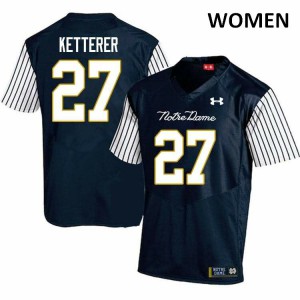 #27 Chase Ketterer University of Notre Dame Women's Alternate Game Stitch Jersey Navy Blue