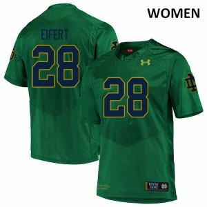 #28 Griffin Eifert University of Notre Dame Women's Game Player Jerseys Green