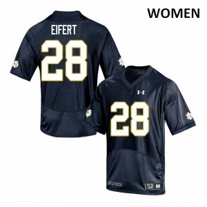 #28 Griffin Eifert Notre Dame Women's Game Embroidery Jersey Navy
