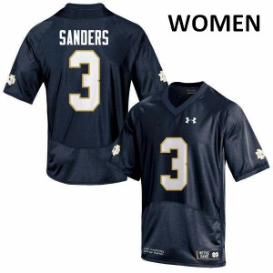 #3 C.J. Sanders Notre Dame Fighting Irish Women's Game Stitch Jerseys Navy Blue