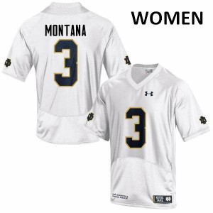 #3 Joe Montana University of Notre Dame Women's Game High School Jersey White