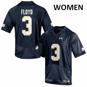 #3 Michael Floyd Irish Women's Game Stitched Jerseys Navy Blue