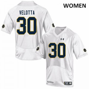 #30 Chris Velotta Notre Dame Fighting Irish Women's Game Stitched Jerseys White