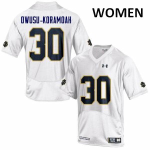 #30 Jeremiah Owusu-Koramoah Fighting Irish Women's Game College Jersey White