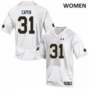 #31 Cole Capen University of Notre Dame Women's Game University Jersey White