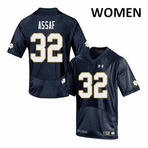 #32 Mick Assaf UND Women's Game High School Jerseys Navy