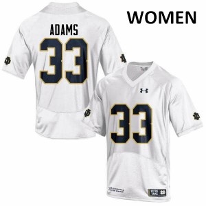 #33 Josh Adams UND Women's Game College Jerseys White