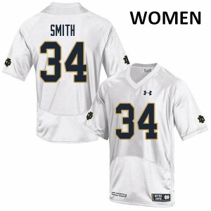 #34 Jahmir Smith Irish Women's Game Embroidery Jerseys White
