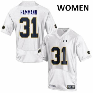 #35 Grant Hammann Fighting Irish Women's Game College Jersey White