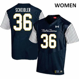 #36 Eddie Scheidler UND Women's Alternate Game University Jersey Navy Blue
