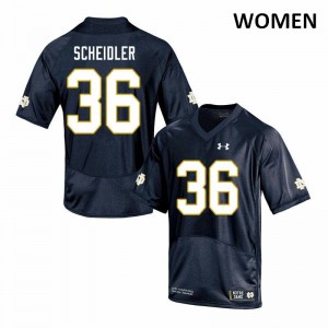 #36 Eddie Scheidler Notre Dame Fighting Irish Women's Game Stitched Jersey Navy