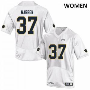 #37 James Warren Notre Dame Fighting Irish Women's Game Alumni Jerseys White