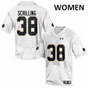 #38 Christopher Schilling Fighting Irish Women's Game Official Jerseys White