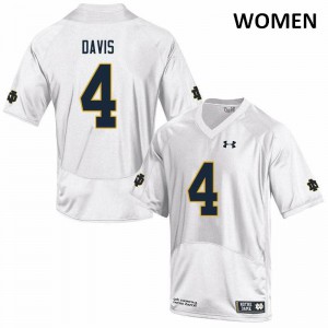 #4 Avery Davis Notre Dame Fighting Irish Women's Game University Jersey White