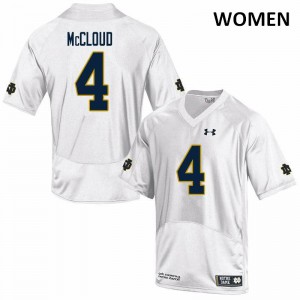 #4 Nick McCloud Notre Dame Women's Game Football Jerseys White