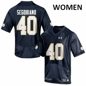#40 Brett Segobiano University of Notre Dame Women's Game Embroidery Jerseys Navy Blue