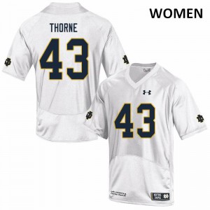 #43 Marcus Thorne Notre Dame Fighting Irish Women's Game University Jersey White