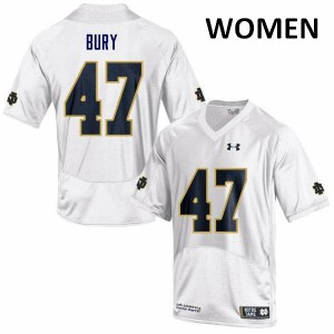 #47 Chris Bury Irish Women's Game Official Jerseys White