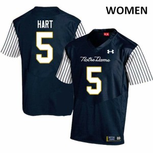 #5 Cam Hart UND Women's Alternate Game Football Jersey Navy Blue