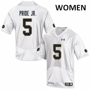 #5 Troy Pride Jr. Notre Dame Fighting Irish Women's Game College Jersey White