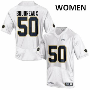 #50 Parker Boudreaux Fighting Irish Women's Game College Jersey White