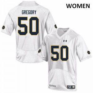 #50 Reed Gregory Fighting Irish Women's Game Stitched Jerseys White