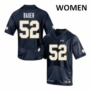 #52 Bo Bauer Irish Women's Game High School Jerseys Navy
