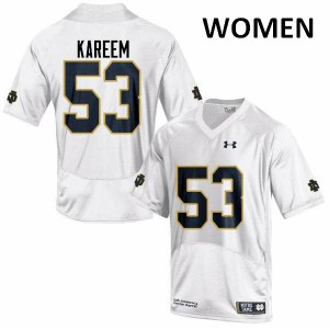 #53 Khalid Kareem Notre Dame Fighting Irish Women's Game University Jerseys White