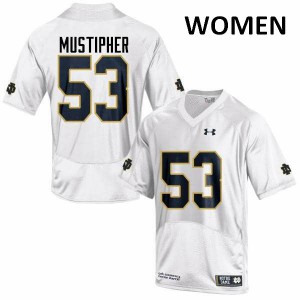#53 Sam Mustipher Fighting Irish Women's Game Stitched Jerseys White