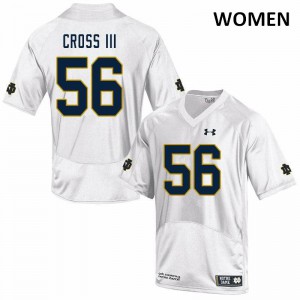#56 Howard Cross III University of Notre Dame Women's Game NCAA Jerseys White