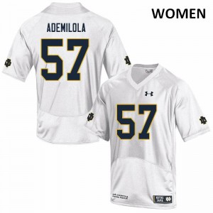 #57 Jayson Ademilola Notre Dame Women's Game NCAA Jersey White