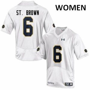 #6 Equanimeous St. Brown Irish Women's Game Embroidery Jersey White