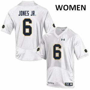 #6 Tony Jones Jr. Notre Dame Women's Game Embroidery Jersey White