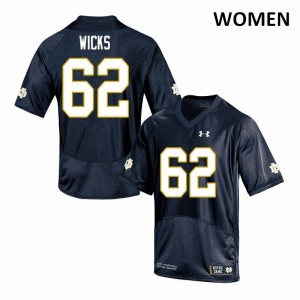 #62 Brennan Wicks Notre Dame Fighting Irish Women's Game Player Jerseys Navy