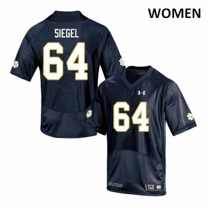 #64 Max Siegel UND Women's Game Football Jersey Navy