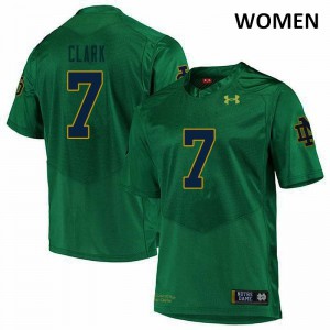 #7 Brendon Clark Notre Dame Fighting Irish Women's Game Alumni Jersey Green
