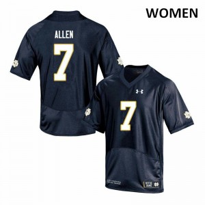 #7 Derrik Allen University of Notre Dame Women's Game College Jerseys Navy