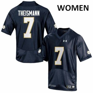 #7 Joe Theismann UND Women's Game Player Jerseys Navy Blue