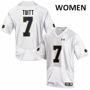 #7 Stephon Tuitt Irish Women's Game Player Jersey White