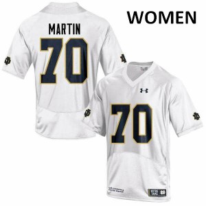 #70 Zack Martin UND Women's Game Football Jerseys White