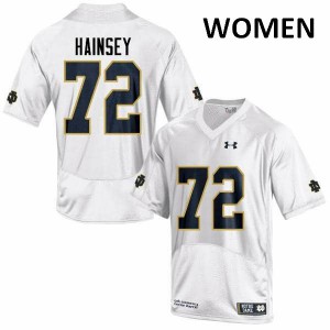 #72 Robert Hainsey Notre Dame Fighting Irish Women's Game University Jerseys White