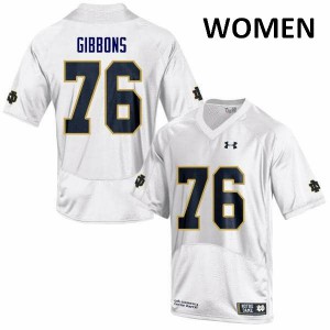 #76 Dillan Gibbons UND Women's Game Embroidery Jersey White