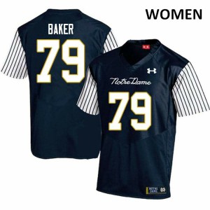 #79 Tosh Baker University of Notre Dame Women's Alternate Game High School Jersey Navy Blue