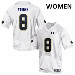 #8 Donte Vaughn Irish Women's Game NCAA Jerseys White
