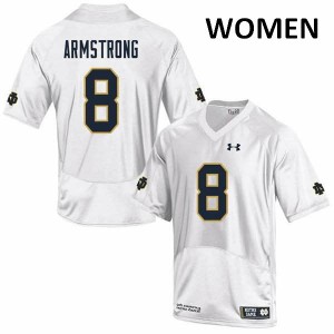 #8 Jafar Armstrong University of Notre Dame Women's Game University Jerseys White