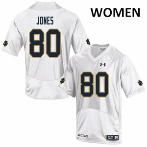 #80 Micah Jones Notre Dame Fighting Irish Women's Game Official Jersey White