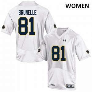 #81 Jay Brunelle Notre Dame Fighting Irish Women's Game College Jerseys White