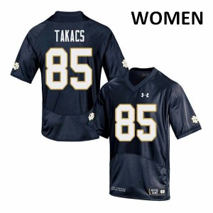 #85 George Takacs Notre Dame Fighting Irish Women's Game Embroidery Jerseys Navy